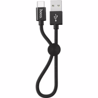Дата кабель USB 2.0 AM to USB-C 0.25m 3A nylon X35 black HOCO (6931474707451)