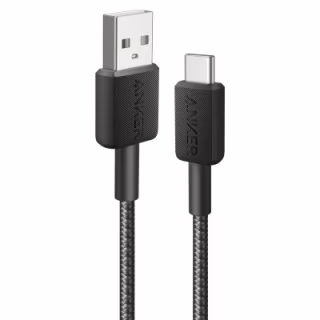 Дата кабель USB 2.0 AM to USB-C 1.8m nylon 322 black Anker (A81H6G11)