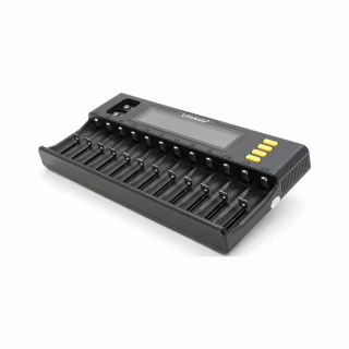 Зарядний пристрій для акумуляторів Liitokala 12 Slots+2, Ni-Mh/Li-ion/LiFePo4/Крона, LED+LCD (Lii-S12)