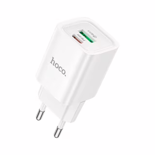 Зарядний пристрій HOCO C149A Charm 1xUSB-C PD30W + 1xUSB QC3.0 White (6942007630337)