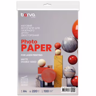 Папір Barva A4, 220 г/м2, Everyday, Laser, matt double-sided 100 с (LP-LBE220-460)