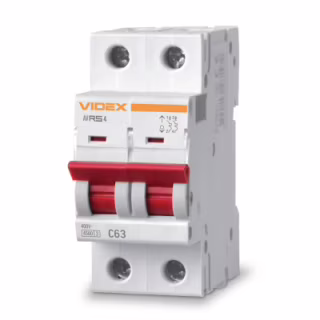Автоматичний вимикач Videx RS4 RESIST 2п 63А С 4,5кА (VF-RS4-AV2C63)