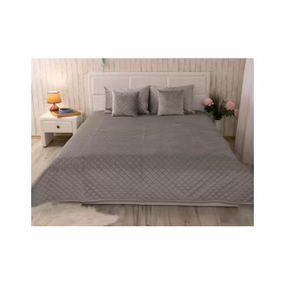 Покрывало Руно двустороннее декоративное Velour Grey ромб 150х220 см (360.55_Grey ромб)