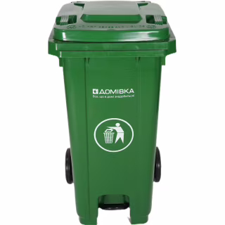 Контейнер для мусора Домівка 120L-U С педалью Зеленый 120 л (000033133)
