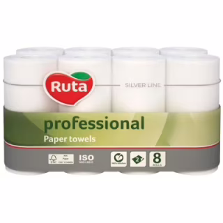 Паперові рушники Ruta Professional 2 шари 8 рулонів (4820202893639)