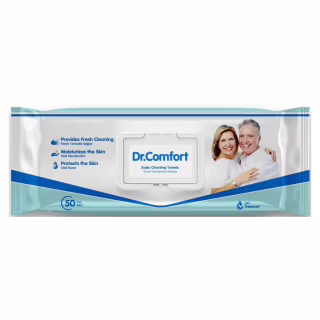 Вологі серветки Dr.Comfort 21*24 см з клапоном 50 шт (8680131207770)