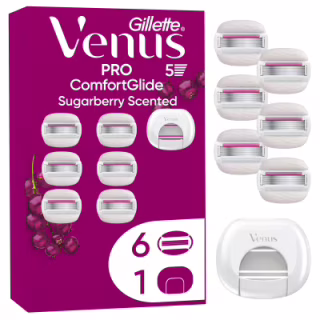 Сменные кассеты Gillette Venus PRO ComfortGlide Sugarberry Scented 6 шт. + Чехол (8700216969253)