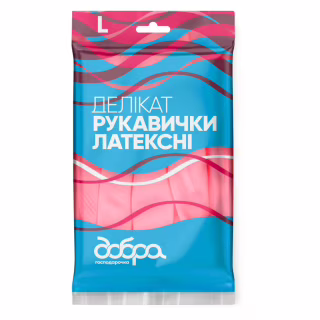 Перчатки хозяйственные Добра Господарочка Латексные Деликат Размер L (4820086523691)