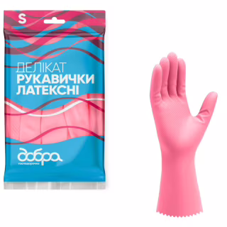 Рукавички господарські Добра Господарочка Латексні Делікат Розмір S (4820086523677)