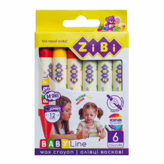 Карандаши цветные ZiBi Baby line Suoer Jumbo круглый корпус 6 шт (ZB.2484)