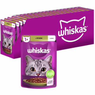 Вологий корм для кішок Whiskas Ягня в желе 85 г (5900951302176)