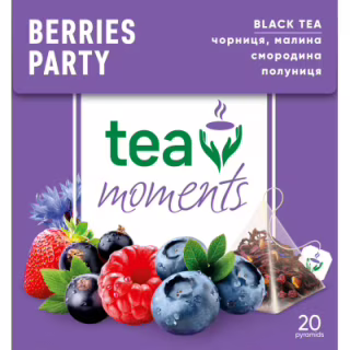 Чай Tea Moments Berries Party чорний 20х1.8 г пірамідки (tm.00230)