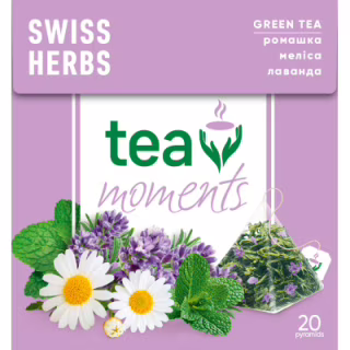 Чай Tea Moments Swiss Herbs зелений 20х1.7 г пірамідки (tm.02944)
