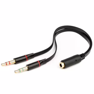 Перехідник 3.5mm F to 2x3.5mm M 0.1m (4pin) Atcom (17488)