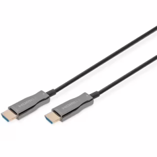 Кабель мультимедійний HDMI M to HDMI M 30m 4K AOC hybrid-fiber black Digitus (AK-330125-300-S)