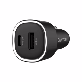 Зарядное устройство Canyon 1xUSB + 1xUSB-C PD48W black (CNE-CCABR3AC)