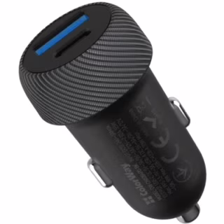 Зарядное устройство ColorWay USB-C PD35W + USB QC3.0 car adapter (CW-CHA064PD-BK)