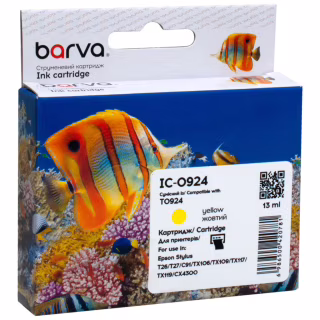 Картридж Barva Epson T0924/T1084 (C13T10844A10) 490ст, yellow (IC-0924)