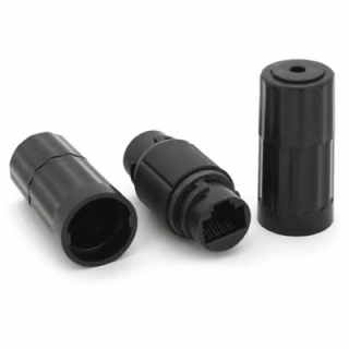 Зрощувач Voltronic 1+1 RJ45 UTP 5e 8P8C IP68, black (16628)