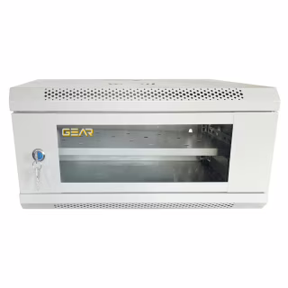 Шкаф настенный GEAR 4U 19" 600x450x280 мм, + полка 19", grey (GWMSN-4U-600-450G)