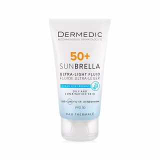 Засіб від засмаги Dermedic Sunbrella Ультралегкий захисний флюїд SPF 50+ Для жирної та комбінованої шкіри 40 мл (5901643177560)