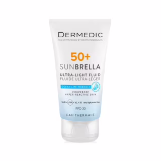 Средство от загара Dermedic Sunbrella Ультралегкий защитный флюид SPF 50+ Для сосудистой и гиперактивной кожи 40 мл (5901643177584)