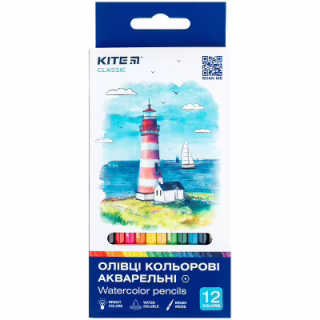 Карандаши цветные Kite Classic акварельні, 12 кольорів (K-1049)