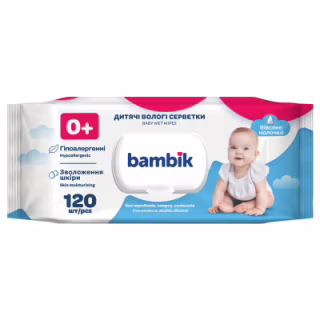 Дитячі вологі серветки Bambik з вівсяним молочком 120 шт. (43406100)