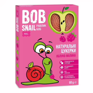 Цукерка Bob Snail Равлик Боб Яблучно-Малина 60 г (4820162520453)