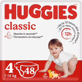 Підгузки Huggies Huggies Classic 4 (7-18 кг) Jumbo 48 шт (5029053586335)