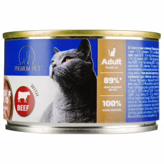 Паштет для кошек PREMIUM PET с говядиной 100 г (4820255191812)
