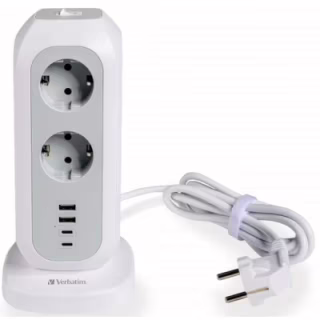 Сетевой фильтр питания Verbatim 11 розеток, 2 x USB-C та 2 x USB-A (49547)