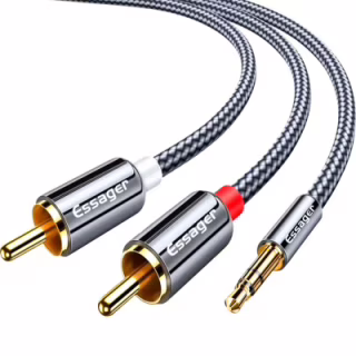 Кабель мультимедийный 3.5mm M to 2xRCA M 1.0m Essager (EYPZJ-MY0H)