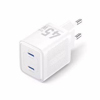 Зарядное устройство Vention 2xUSB-C PD45W GaN transparent white (FCFW0-EU)