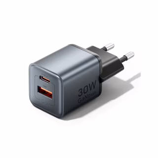 Зарядное устройство Vention 1xUSB-C PD30W + 1xUSB QC3.0 18W GaN gray (FEWH0-EU)