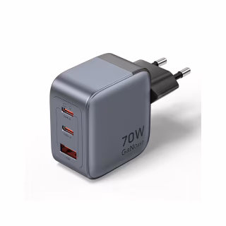 Зарядний пристрій Vention 2xUSB-C PD70W + 1xUSB QC3.0 22.5W GaN gray (FEXH0-EU)