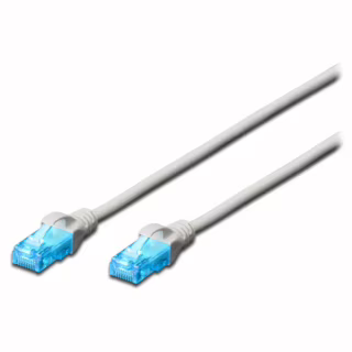 Патч-корд 1м, UTP, cat.5e, AWG 26/7, CCA, PVC, grey Digitus (DK-1512-010)