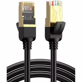 Патч-корд 1м, F/FTP cat 7 RJ-45 black Ugreen (U_11268)