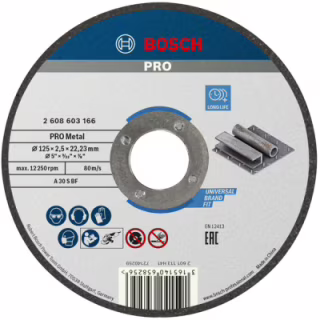 Круг відрізний Bosch Standard по металу 125 х 2.5мм, прямий (2.608.603.166)