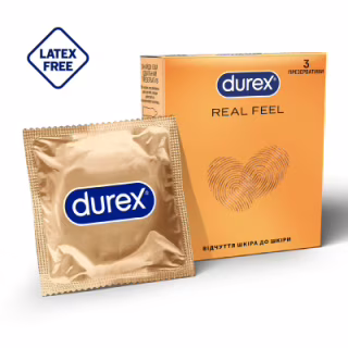 Презервативи Durex Real Feel з синтетичного латексу (безлатексні) 3 шт. (5052197026689)