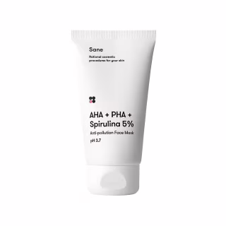 Маска для лица Sane AHA + PHA + Spirulina 5% Face Mask Против токсинов из AHA + PHA + Cпирулина 5% 75 мл (4820266830182)