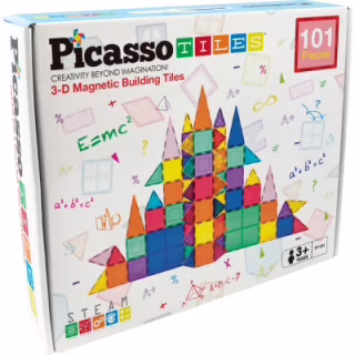 Конструктор Picasso магнитный Tiles Magnetic Building Blocks 101 деталь (817338022402)