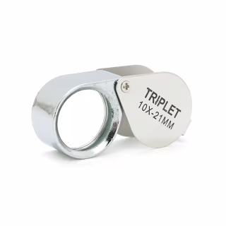 Лупа Voltronic ручна TRIPLET 10X-21mm, складана (брелок), метал-скло, пластикова коробка. 60 * 24 * 18mm. (1152/TR10X-21)