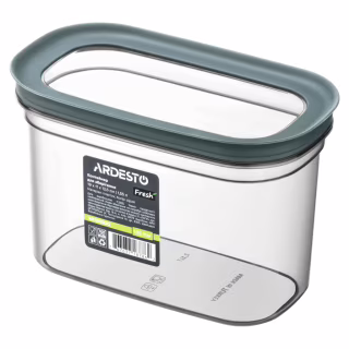 Харчовий контейнер ARDESTO Fresh 1.55л, пластик, прямокутна, сірий (AR1309GG)