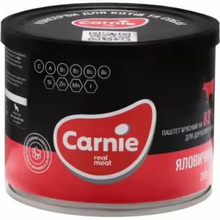 Консервы для собак Carnie Dog мясной паштет из говядины 185 г (4820255190198)
