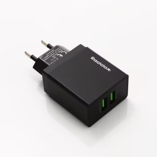 Мережевий зарядний пристрій REDDAX RDX-029 Dual USB (12 W, 2.4 A, 2 порти), Black