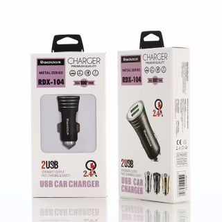 Автомобільний зарядний пристрій REDDAX RDX-104 (12 W, 2.4 A, 2xUSB, алюміній), Black