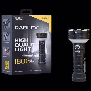 Ручний ліхтар Rablex RB720, Білий + Червоний, 1800 Lumen, ЗП Type-C,
