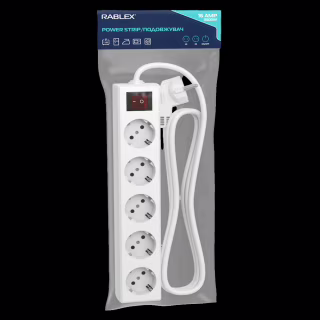Мережевий фільтр Rablex RB5-2M 5 розеток 3 метри 16 A 1.5mm 3500W