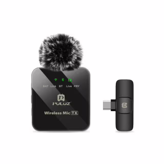 Мікрофон Puluz для телефону приймач Type-C Black (PU646B)